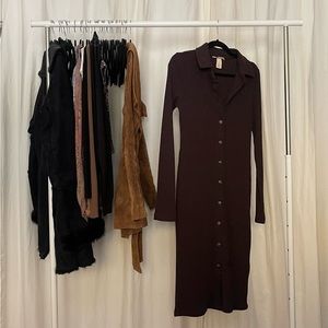 H&M brown knit dress